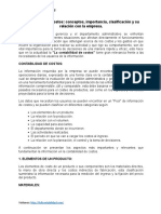 Contabilidad de Costos Conceptos Importancia Clasificación y Su Relación Con La Empresa