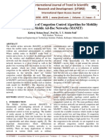 Performance Analysis of Congestion Control Algorithm For Mobility Model in Mobile Ad-Hoc Networks (MANET)