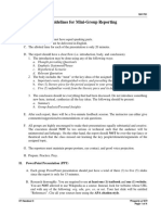 Guidelines For Mini-Group Reporting: I. Oral Presentation