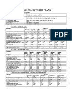 Broadband Tariff Plans: Initial and Other Charges