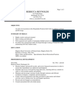 Tourism Sample Resume