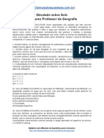 Simulado Sobre Solo Concurso Professor de Geografia