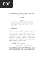 Sets of Pseudo-Orthogonal, Noether Matrices and Uniqueness Methods