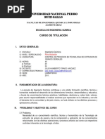 Control de Proceso en Tecnologia de Extrusion de Granos de Cereales Syllabus