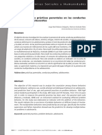 Influencia de Las Prácticas Parentales en Las Conductas Problema en Adolescentes