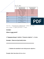 Ficha de Ingles 6 º Ano Can Can T Possessive Pronouns Adjectives Fruit Abd Parts of The House Vocabulary