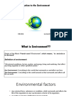 Introduction To The Environment: Env101 Lecture#1