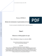 Histoire Des Instruments Et Représentations de La Musique en France