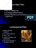 Low Back Pain: Prof. Dr. Hidayet Sarı Cerrahpaşa Medical School Physical Medicine and Rehabilitation Department