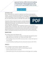 Integrated Management System (IMS) Internal Auditing (Process Risk & Performance Based Approach) (ISO 9001:2015, ISO 14001:2015 and OHSMS 45001:2018)