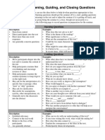 Developing Opening, Guiding, and Closing Questions