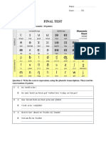 Final Test: Question 1: Pronounce 44 Sounds (10 Points)