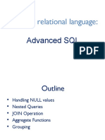 Practical Relational Language:: Advanced SQL