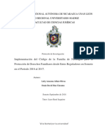 Monografía. Protocolo. Implementación Del Código de La Familia de Nicaragua para La Protección de Derechos Familiares