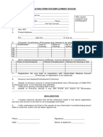 Application Form For Employment in Echs