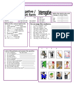 Re-Arrange The Sentence.: Write The Verb To Be and Change To Short Form