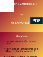 Marketing Management Ii: Dr. Lokesh Jindal