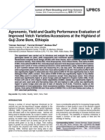 Agronomic, Yield and Quality Performance Evaluation of Improved Vetch Varieties/Accessions at The Highland of Guji Zone Bore, Ethiopia