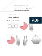 Ficha de Trabalho de Matemática - Áreas de Polígonos Regulares