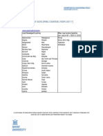 List of Developing Countries From 2017 ( ) : WWW - Ugent.be/tuitionfee