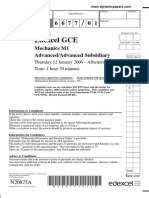 January 2006 QP M1 Edexcel