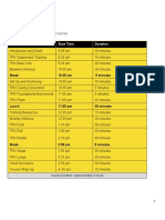 Agenda: TRX Suspension Trainer Course