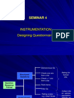 Seminar 4: Instrumentation: Designing Questionnaires