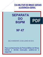 BGPM 47 - Regula A Implatação Da Rede de Proteção Preventiva Nas Comunidades