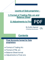 2 Final Accounts - Sole Proprietor - Format - Adjustments