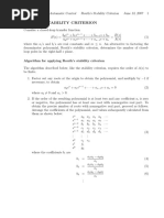 Routh'S Stability Criterion: 0 M 1 M 1 M 1 M 0 N 1 N 1 N 1 N I I