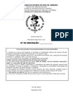 Prova Seleção Mestrado CONTABILIDADE UERJ 2017