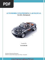 Automobile Engineering Lab Manual For B E Mechanical by D S Dabhade