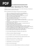 100 Icebreaker Questions For Work