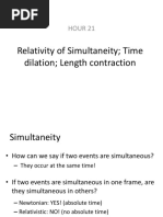 Relativity of Simultaneity Time Dilation Length Contraction