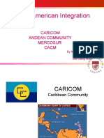 Latin American Integration: Caricom Andean Community Mercosur Cacm