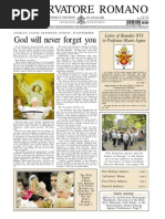 God Will Never Forget You: L'Osservatore Romano