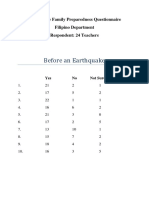 Earthquake Family Preparedness Questionnaire