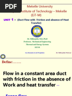 Unit - 1-Rayleigh and Fanno Flow