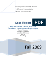 GBA 645 Case7 Real Estate and Capital Structure Decisions