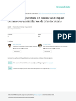 Effects of Temperature On Tensile and Impact Behavior of Dissimilar Welds of Rotor Steels