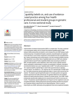 Capability Beliefs On, and Use of Evidence-Based Practice Among Four Health Professional and Student Groups in Geriatric Care: A Cross Sectional Study