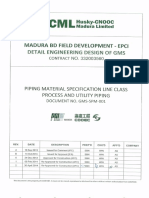 GMS-SPM-001 Piping Material Specification Line Class Process and Utility Piping - Rev 2