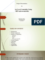 Water Level Controller Using 8051 Microcontroller: Project Presentation On