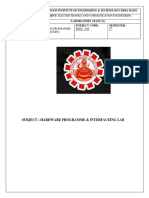 Laboratory Manual Lab: Subject Code: Semester:: Hardware Programme & Interfaceing