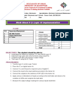 Work Sheet 2 Logic IC Implementation