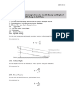 To Investigate The Relationship Between The Specific Energy and Depth of The Flow at A Constant Discharge in Lab Flume.