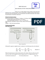 P V P V Z Z G G G G: MEEN 3242 Lab II Fluid Mechanics Laboratory #1: Flow Velocity Measurement Objectives