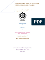 Synthesis and Characterization of Zinc Oxide Nanoparticles by Sol-Gel Process