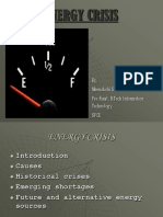 Energy Crisis: By, Meenakshi Sundaram.M Pre-Final, B.Tech Information Technology Svce