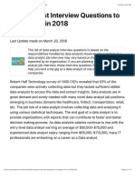 Data Analyst Interview Questions To Prepare For in 2018